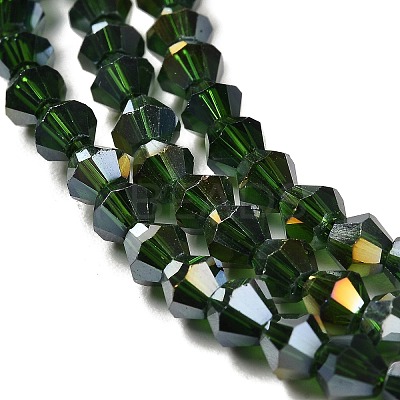 Transparent Electroplate Glass Beads Strands GLAA-F029-4mm-A25-1