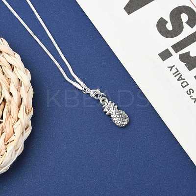 Brass Round Snake Chain Necklaces NJEW-BB10864-20-1