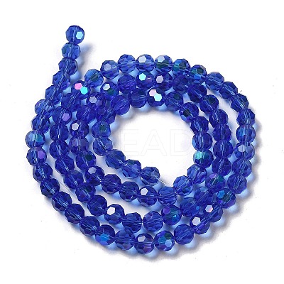Electroplate Transparent Glass Beads Strands EGLA-A035-T6mm-L21-1