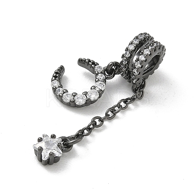 Brass Micro Pave Clear Cubic Zirconia Pendants CU-CBA9FFD-02B-1