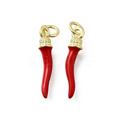 Brass Enamel Pendants KK-Q066-22G-1