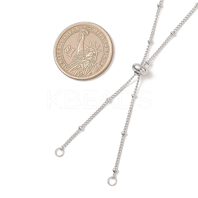 304 Stainless Steel Satellite Chain Slider Necklace Making AJEW-JB01555-01-1