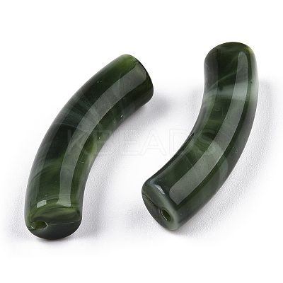 Opaque Two Tone Color Acrylic Beads MACR-ZX023-02B-1