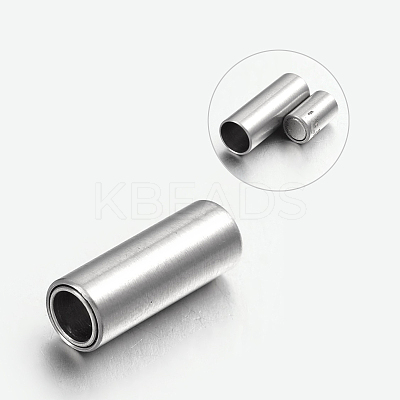 Tarnish Resistant 304 Stainless Steel Magnetic Clasps with Glue-in Ends X-STAS-L131-03-1