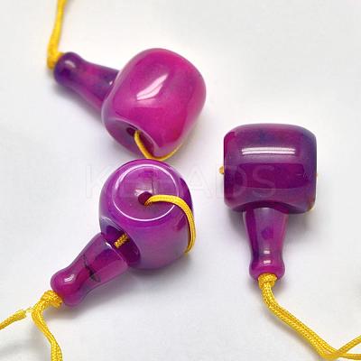Natural Jade 3 Hole Guru Beads G-K208-02-A-15-1