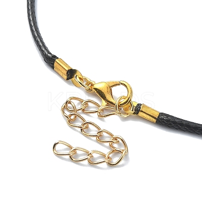 Alloy Enamel Dice Pendant Necklace with Polyester Cords NJEW-JN04515-1