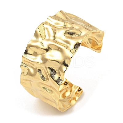 304 Stainless Steel Textured Cuff Bangles LS-BJEW-P302-13G-1