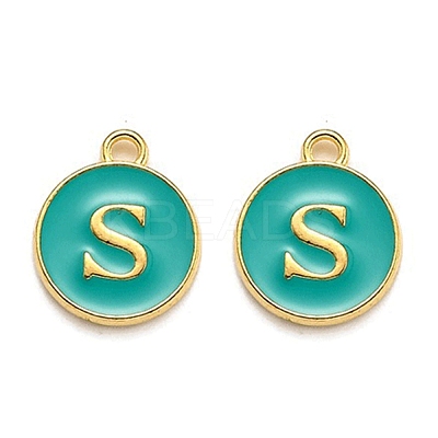 Golden Plated Alloy Enamel Charms ENAM-Q437-15S-1