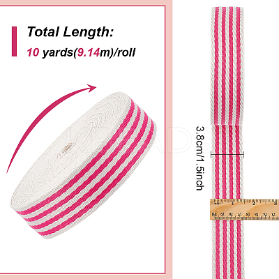 10 Yards Polycotton Striped Ribbon OCOR-BC0006-74A-1