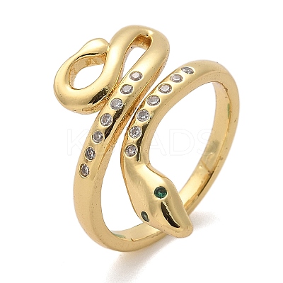 Brass Micro Pave Cubic Zirconia Finger Rings RJEW-C120-30C-G-1