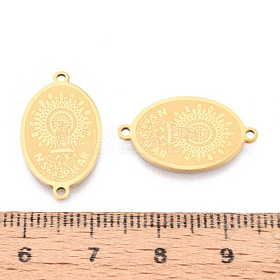 Religion 201 Stainless Steel Oval with Virgin Links Connector Charms STAS-T073-53C-G-1