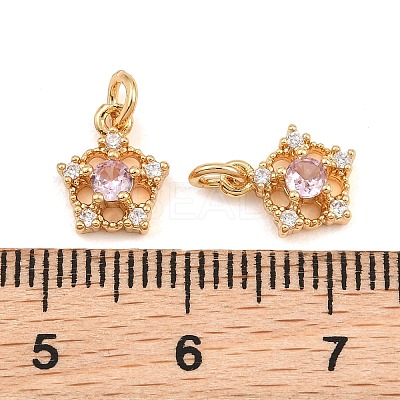 Brass Micro Pave Cubic Zirconia Charms CU-CBAA6E8-05G-04-1