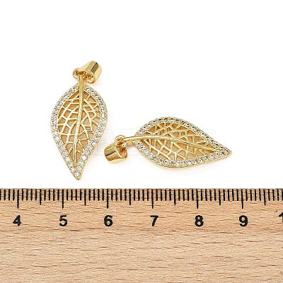 Brass Micro Pave Cubic Zirconia Pendants KK-S526-26G-1