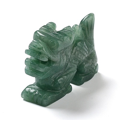 Natural Green Aventurine Carved Healing Dragon Figurines DJEW-F025-02D-1