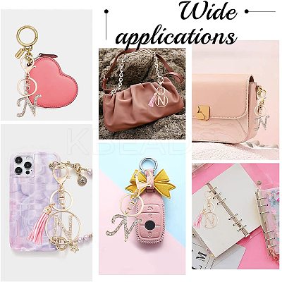 2Pcs 2 Style Alloy Rhinestone Keychain Sets KEYC-WR0001-01N-1