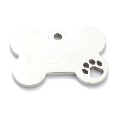 Tarnish Resistant 304 Stainless Steel Pet Pendants STAS-B016-04P-1