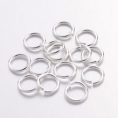 Silver Color Plated Brass Open Jump Rings X-JRC7MM-S-1