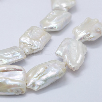 Natural Baroque Pearl Keshi Pearl Beads Strands PEAR-K004-35-1