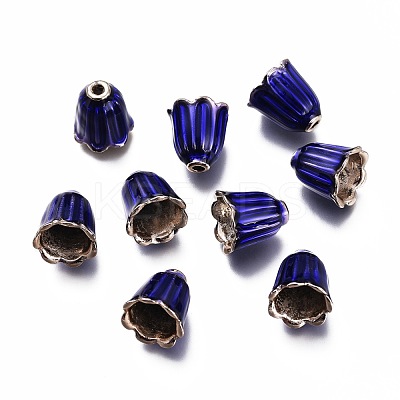 Multi-Petal Light Gold Plated Alloy Bead Caps ENAM-L031-J02-LG-1