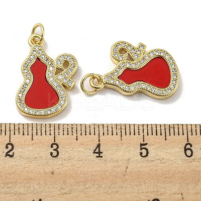 Brass Micro Pave Cubic Zirconia Pendants KK-H457-05G-01-1