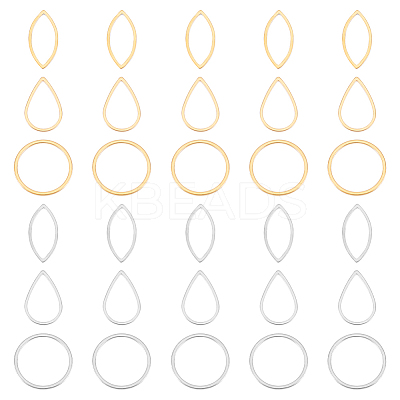 48Pcs 6 Styles Stainless Steel Linking Ring STAS-UN0056-48-1