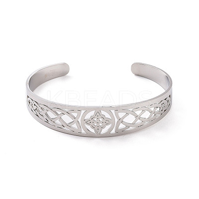 Non-Tarnish 304 Stainless Steel Cuff Bangles BJEW-M234-02P-1