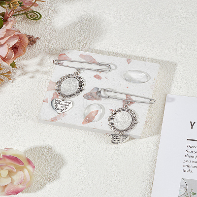 2 Bags Alloy & Iron Brooches DIY-LP0004-23-1