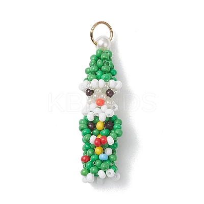 Easter Glass Seed Beaded Dwarf Pendants PALLOY-MZ01037-02-1