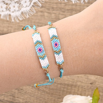 Glass Seed Braided Bead Bracelet LS-BJEW-A121-52-1
