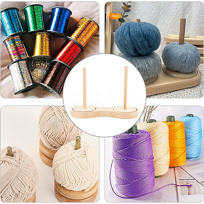 1 Set Rotatable Wooden Yarn Skein Spinner DIY-BC0005-79-1