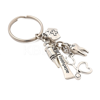 Tibetan Style Alloy Keychains KEYC-JKC01288-1