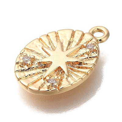 Brass Micro Pave Cubic Zirconia Pendants KK-U038-20G-1
