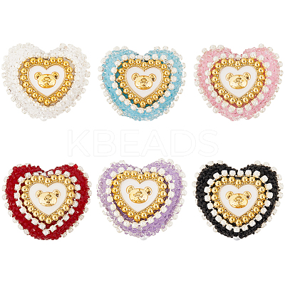 6Pcs 6 Colors Acrylic Plastic Beads FIND-SC0013-08A-1