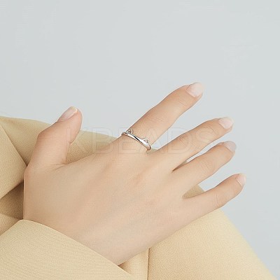 925 Sterling Silver Cuff Rings RJEW-BB70407-1