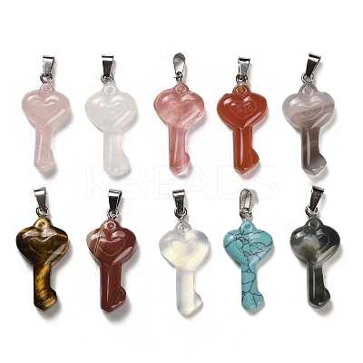 Natural & Synthetic Mixed Gemstone Pendants G-M424-01P-1