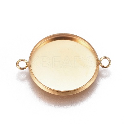 Ion Plating(IP) 304 Stainless Steel Cabochon Connector Settings LS-STAS-G127-14-16mm-G-1