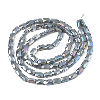 Electroplate Opaque Solid Color Glass Beads Strands X-EGLA-N002-25-A09-1
