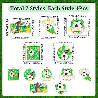 28Pcs 7 Styles Alloy Enamel Pendants FIND-SC0019-56-1