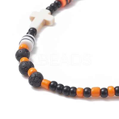Halloween Glass Beaded Mobile Straps HJEW-TA00004-1