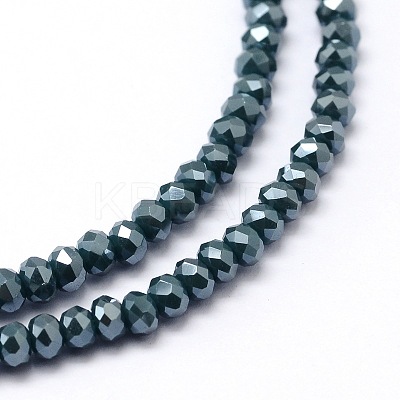 Faceted Rondelle Full Rainbow Plated Electroplate Glass Beads Strands X-EGLA-M004-2mm-A05-1