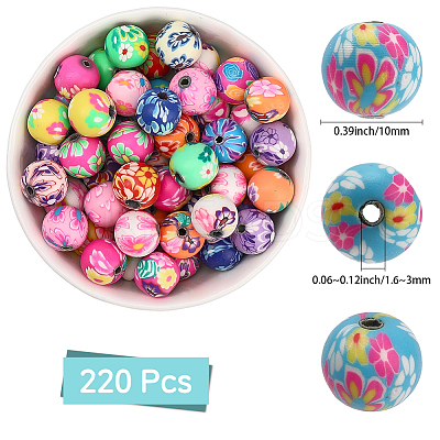 Handmade Polymer Clay Beads CLAY-PA0001-08B-1