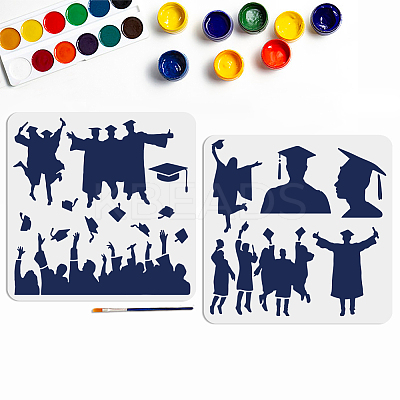 1 Set PET Hollow Out Drawing Painting Stencils DIY-MA0004-33C-1