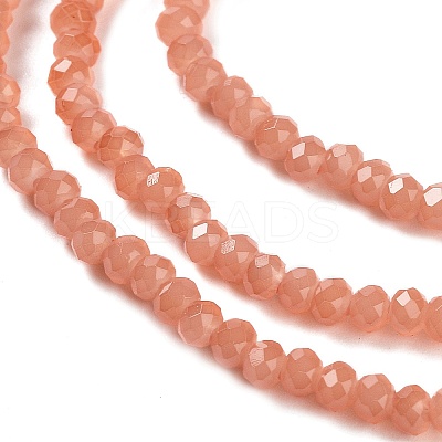 Baking Paint Imitation Jade Glass Bead Strands DGLA-A034-J8MM-A34-1