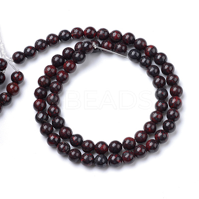 Natural Bloodstone Beads Strands G-R412-06-12MM-1