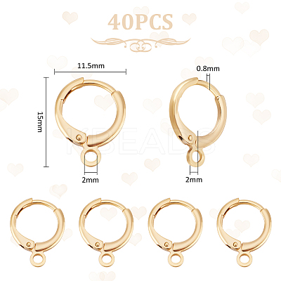 40Pcs Brass Huggie Hoop Earring Findings KK-UN0002-42-1