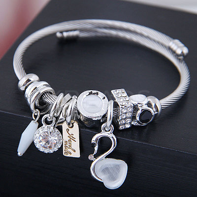 Adjustable Stainless Steel European Bangles FS-WG2FA3F-01-1