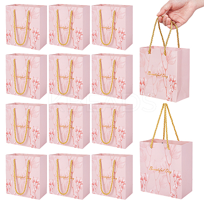 Paper Jewelry Pouches Handle Bags ABAG-WH0039-37B-1