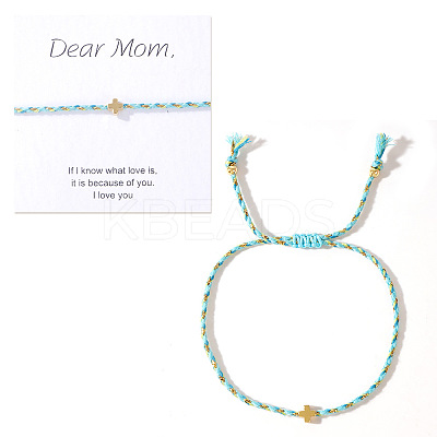Mother's Day Adjustable Brass Bead Braided Bead Bracelets YE2550-11-1