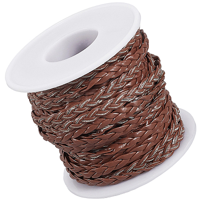 10M Flat Braided Imitation Leather Cords LC-CL0001-04B-1