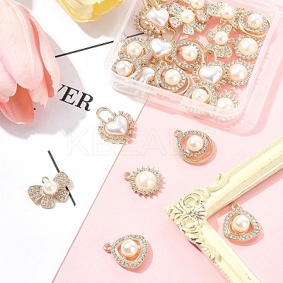 25Pcs 5 Styles Alloy Rhinestone Charms FIND-FS0003-53-1